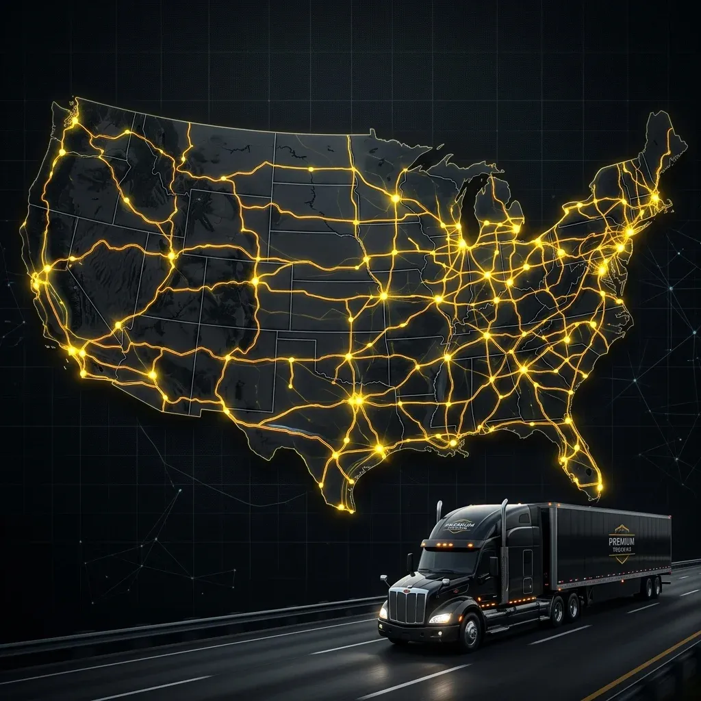 Nationwide trucking coverage map and logistics planning